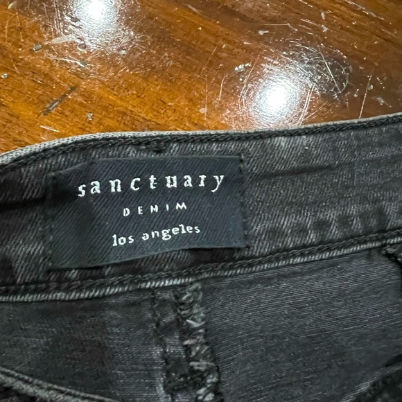 Sanctuary button fly washed black denim jean skirt - Picture 3 of 4
